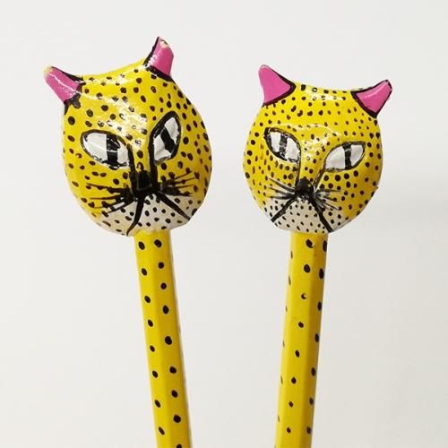 ティンガティンガ・えんぴつ11 チーター（イエロー）木製 ハンド