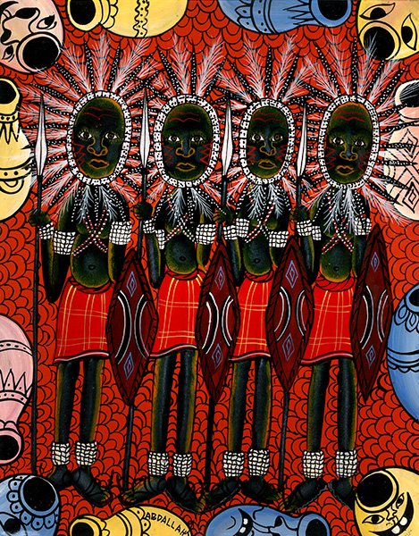 ティンガティンガ・アート 152「マサイの戦士～アフリカの生活画」by 