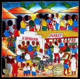 ティンガティンガ・アート 202<br>「ようこそマーケットへ〜アフリカの生活画」<br>by マリキータ<br>Lサイズ