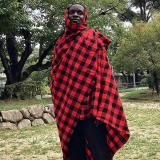 <img class='new_mark_img1' src='https://img.shop-pro.jp/img/new/icons15.gif' style='border:none;display:inline;margin:0px;padding:0px;width:auto;' />マサイシュカ 52(レッド×ブラック)<br>誇り高きマサイのマント〜軽くておしゃれなブランケット