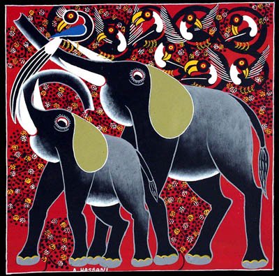 希少 ティンガティンガ ケニアで購入 ペイント アート 象 最も信頼