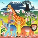 <img class='new_mark_img1' src='https://img.shop-pro.jp/img/new/icons15.gif' style='border:none;display:inline;margin:0px;padding:0px;width:auto;' />ティンガティンガ・アート 10643<br>「大地に集う動物たち〜キリマンジャロとバオバブ〜」<br>by セーフ<br>Sサイズ