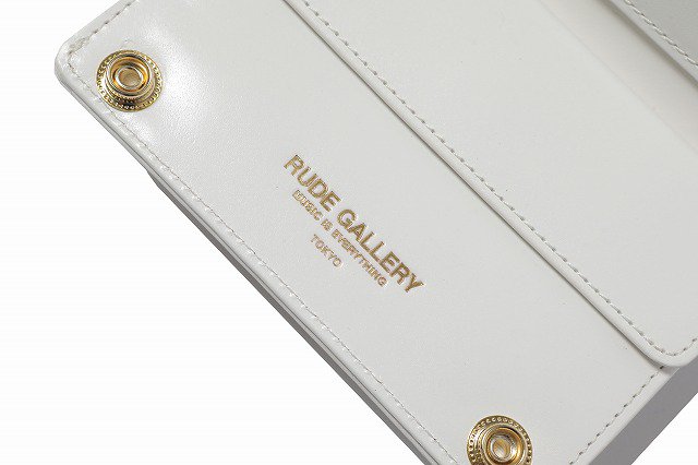 [ RUDE GALLERY ] レザーショートウォレット / LEATHER SHORT WALLET (white) - MESSAROUND