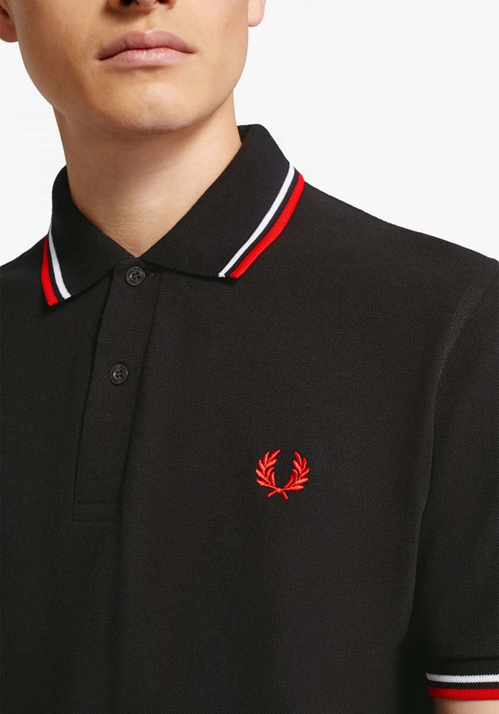 FREDPERRY ] The Fred Perry Shirt - M12 MADE IN ENGLAND (black*red*bld) -  MESSAROUND