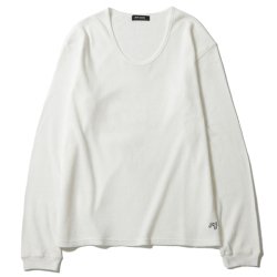 [ RUDE GALLERY ]  	U NECK THERMAL LS ( wh )