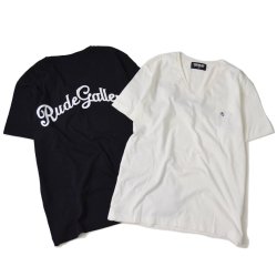 [ RUDE GALLERY ] ロゴ刺繍VネックTシャツ / LOGO EMB V NECK TEE