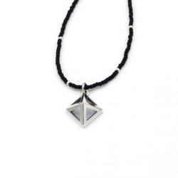 [ KILL TIME LIFE ] PYRAMID STUD CHAIN NECKLACE - LARGE  BLACK