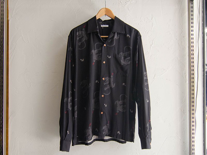 [ GAVIAL ] ロングスリーブオープンカラーシャツ / l/s aloha shirts “black panther” - MESSAROUND