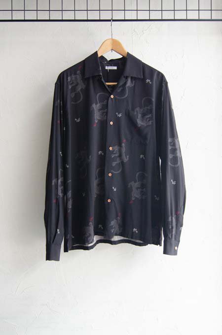 [ GAVIAL ] ロングスリーブオープンカラーシャツ / l/s aloha shirts “black panther” - MESSAROUND