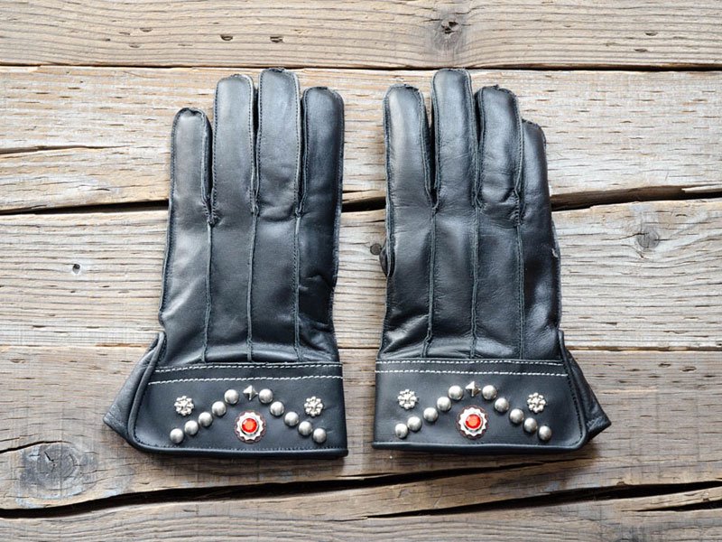 [ Vin & Age ] ショートガントレットレザーグローブ / GLOVE : TYPE VGW14 SHORT GAUNTLET LEATHER  GLOVE (black) - MESSAROUND