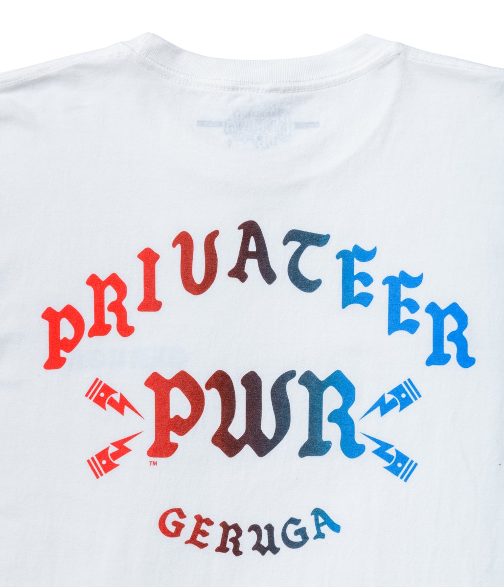 GERUGA ] プリントTシャツ / PRINT T-SHIRS -PRIVATEER PWR- (white) - MESSAROUND