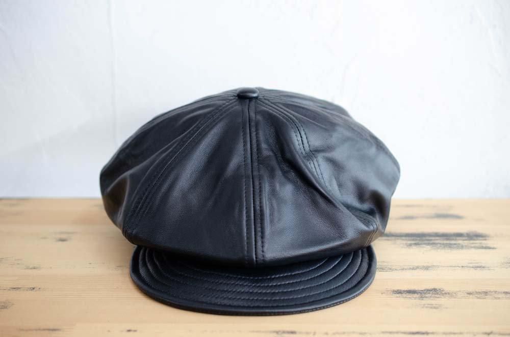 帽子 SCHOTT - LEATHER NEWSBOY CAP Schott N.Y.C 帽子 キャスケット Schott/ショット/LEATHER