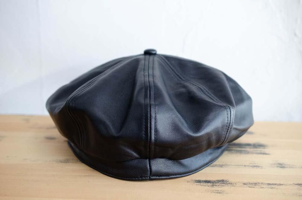 帽子 SCHOTT - LEATHER NEWSBOY CAP Schott N.Y.C 帽子 キャスケット Schott/ショット/LEATHER