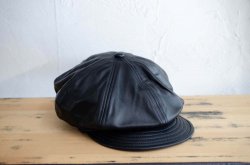 [ SCHOTT ]  LEATHER NEWSBOY CAP