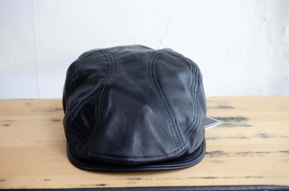 SCHOTT レザー ハンチングキャップ | 黒 - MESSAROUND