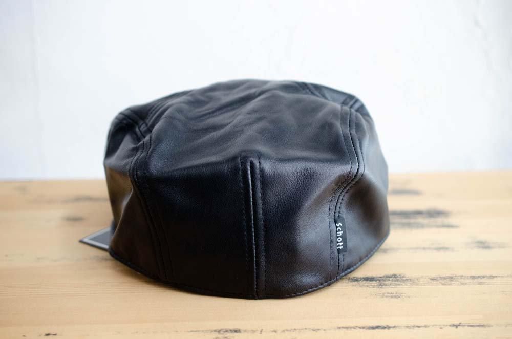 SCHOTT レザー ハンチングキャップ | 黒 - MESSAROUND