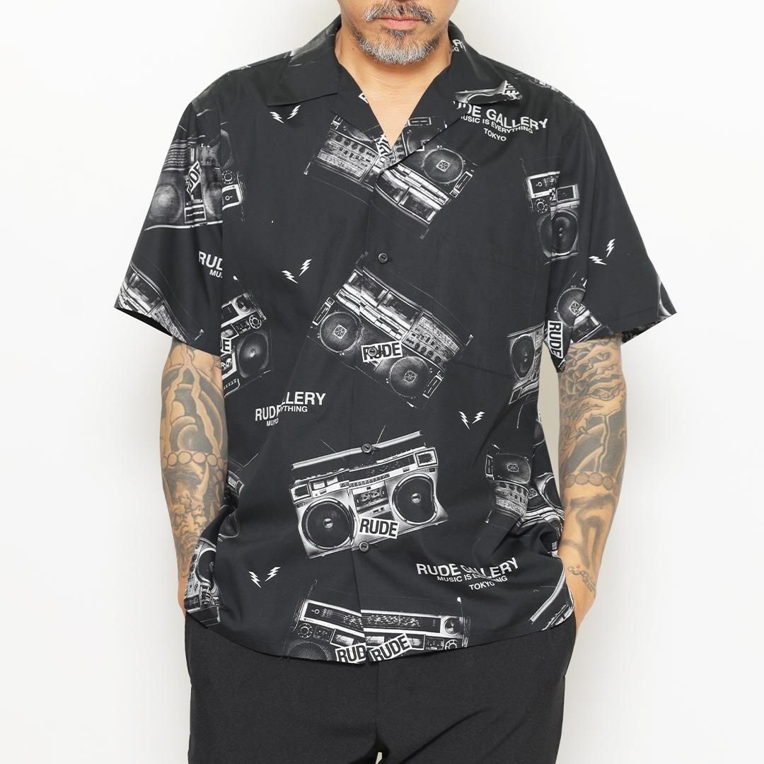 RUDE GALLERY BLACK REBEL　スパイダーネット アロハシャツ RUDE GALLERY BLACK REBEL スパイダーネット アロハシャツ