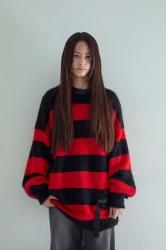 [ PROPA9ANDA ] MYSTIQUE BORDER KNIT (red)