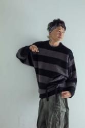 [ PROPA9ANDA ] MYSTIQUE BORDER KNIT (charcoal)