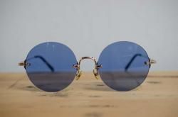 [ Mr.CASANOVA ] DIXON3 / Gold / Blue Lens