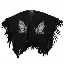 [ RUDE GALLERY ] MARIA KNIT PONCHO (bk*wh)