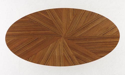楕円型テーブル天板【Cタイプ】 - 天然木ツキ板合板・天然木化粧合板の