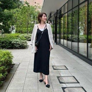 前後Vネックストレッチキャミソールワンピース - mon cabinet