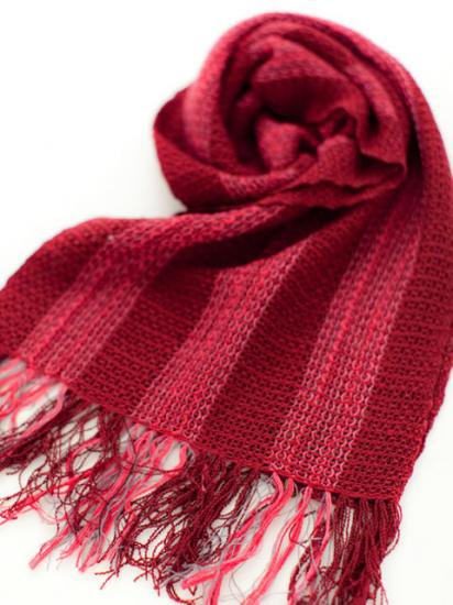 シルクリボンからみ織りマフラー（赤） - 日本ホームスパン 公式オンラインストア
