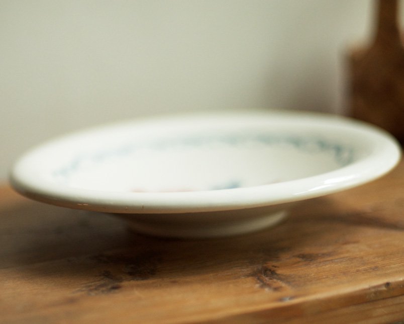 vintage sarregmines ❀ お花ステンシル oval plate - キッチン/食器