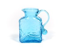 スウェーデン製 ヴィンテージ ブルーガラスのミルクピッチャー