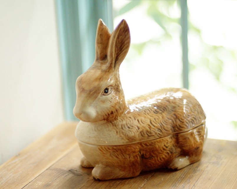 ヴィンテージ　フランス製ウサギのパテポット