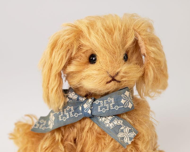 テディベア作家さん一点物。つぎはぎウサギロップイヤー ロップ