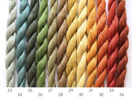 DMC 刺繍糸 3番(緑、黄、オレンジ系)