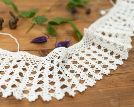 アンティーク手編みの付け襟  lace166