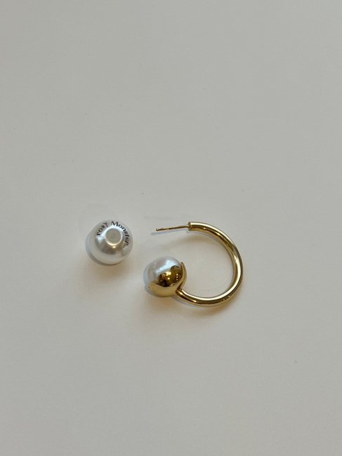 2/17～【WINTER SALE】flower pearl hoop pierce（両耳）【goldのみ】※2/22頃より順次発送予定 -  RosyMonster