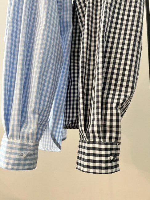 在庫調整】gingham mini frill blouse【2色展開】※順次発送予定