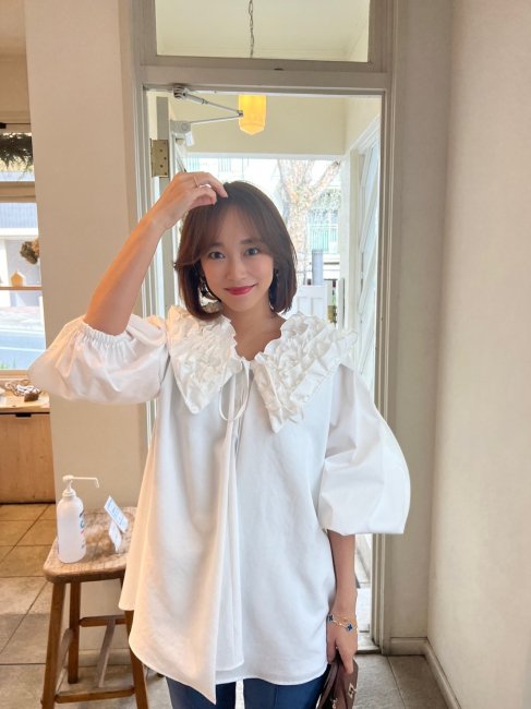 深緑(ふかみどり) rosymonster♡standing frill collar blouse | kdcow.com