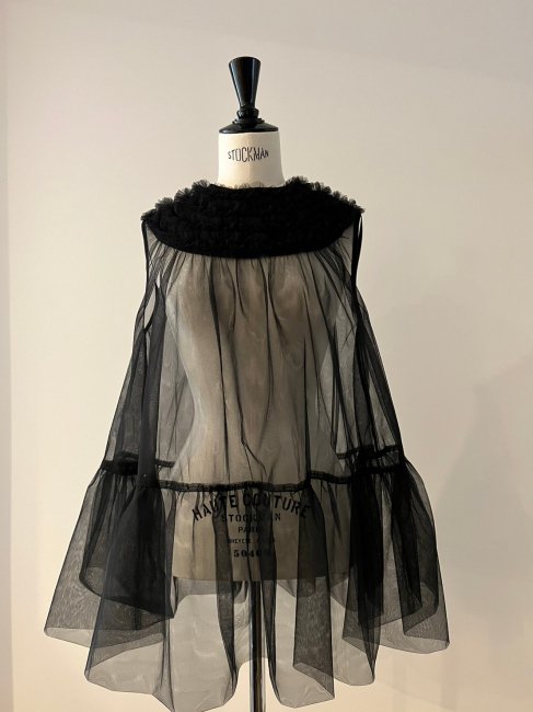 10/21～【MORE FINAL SALE】all tulle mini frill sheer tunic【アイボリーのみ】※順次発送予定 -  RosyMonster