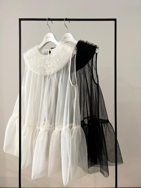 10/21～【MORE FINAL SALE】all tulle mini frill sheer tunic【アイボリーのみ】※順次発送予定 -  RosyMonster