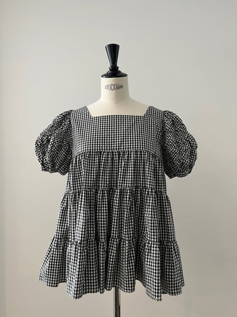 10/21～【FINAL SALE】gingham tiered blouse【3色展開】※順次発送予定