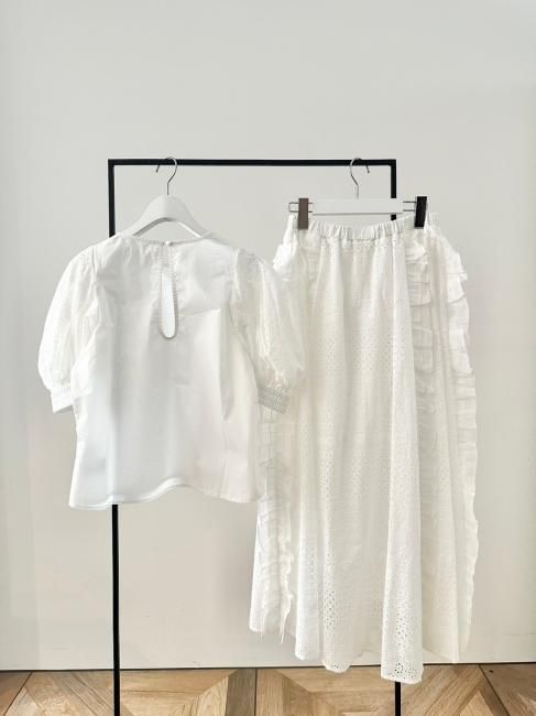 【在庫調整】cotton lace setup【ホワイトのみ】※順次発送予定 - RosyMonster