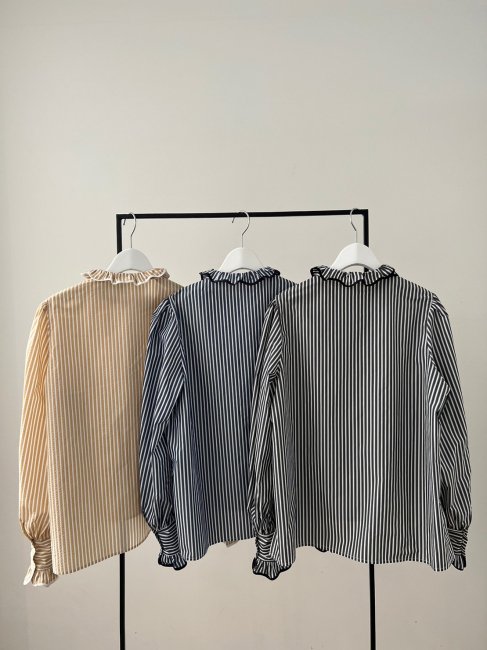 在庫調整】stripe Lumiere blouse【3色展開】※順次発送予定 - RosyMonster