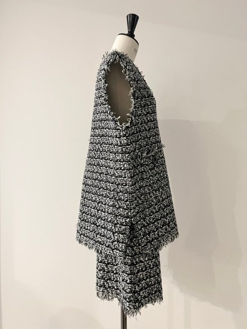 在庫調整】knit tweed fringe vest【2色展開/SMサイズ展開】※順次発送