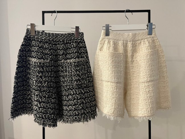 2/17～【MORE FINAL SALE】knit tweed fringe short pants【2色展開/SM