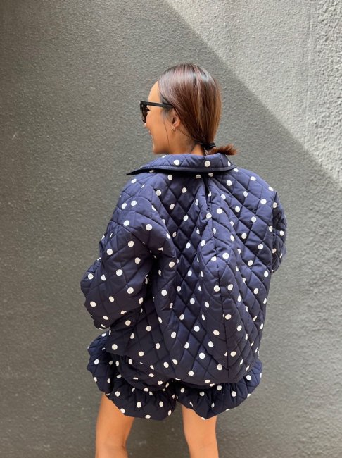 rosy monster ドットdot quilting jacket-
