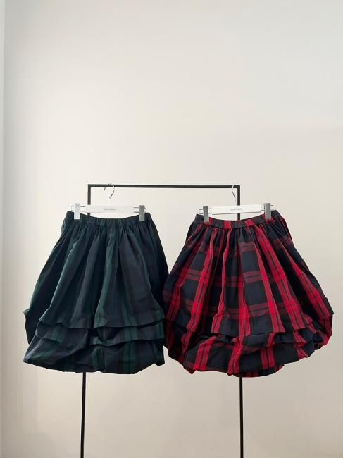 年中無休】 rosymonster tsuntsun balloon check skirt ひざ丈スカート