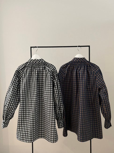 4/27～【FINAL SALE】gingham ribbon blouse【2色展開】※5/10頃より順次発送予定 - RosyMonster
