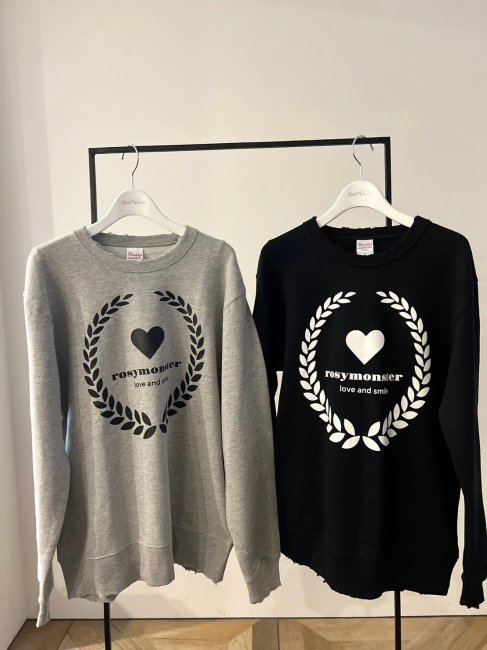 在庫調整】rosy emblem vintage sweat【2色展開/MLサイズ展開】※順次