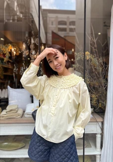 【予約販売】pastel mini frill blouse【サックス・イエロー・ピンクのみ】※4月中旬頃より順次発送予定 - RosyMonster