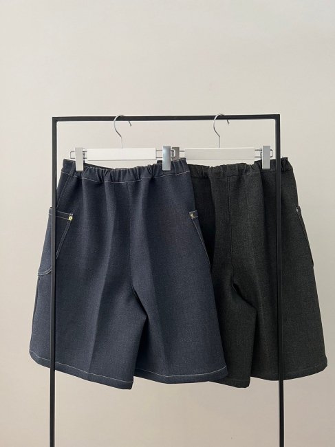 【在庫調整】denimlike culottes【2色展開/SMサイズ展開】※順次発送予定 - RosyMonster